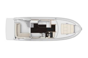 2021 Regal 38 Grande Coupe detail or mechanical compartment view showing equipment aboard the 38.75-foot express cruiser i...