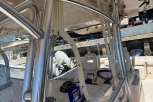 2007 Grady-White Bimini 306 cabin cruiser interior galley with cabinetry and appliances.