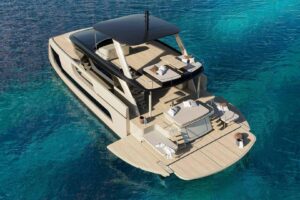 Sunreef 66 Ultima catamaran engine room with dual diesel engines and mechanical systems.