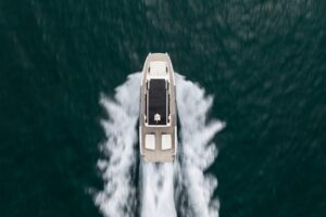 2026 Sunreef Ultima 55 catamaran exterior profile starboard side view showing twin hulls and modern design in Fort Lauderd...
