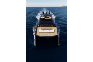 Sunreef Ultima 88 catamaran salon with dual-level seating, panoramic windows, and modern interior finishes in Fort Lauderd...