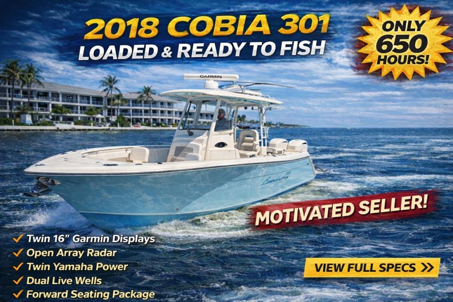 2018 Cobia 301 Center Console for sale